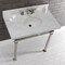 Kingston Brass KVPB36MOQ6 36-Inch Carrara Marble Console Sink, Marble White/Polished Nickel KVPB36MOQ6 - alternate 4